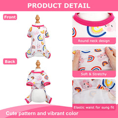 Pijama PinkBow con estampado cerdito-arcoiris, perfecto para sesiones de fotos y relajación.