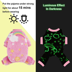PinkBow pijama de felpa cálida para razas pequeñas, suave y transpirable