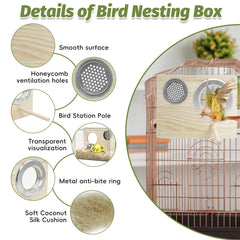 PINVNBY nido compacto para aves pequeñas, ideal para espacios reducidos