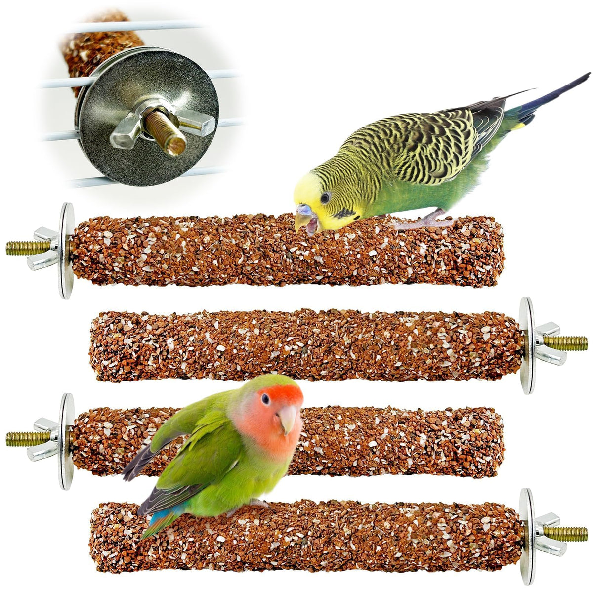 PINVNBY percha natural de calcio para aves, promueve alimentación y juego.