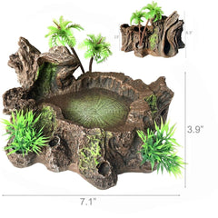 Plataforma de resina PINVNBY en el terrario para tomar el sol.