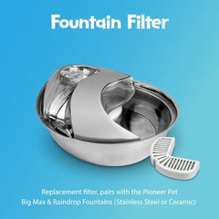 Bebedero Pioneer Pet con flujo de agua circulante en acero para hidratación.