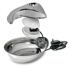 Bebedero Pioneer Pet en acero con diseño gota, apariencia elegante y moderna.