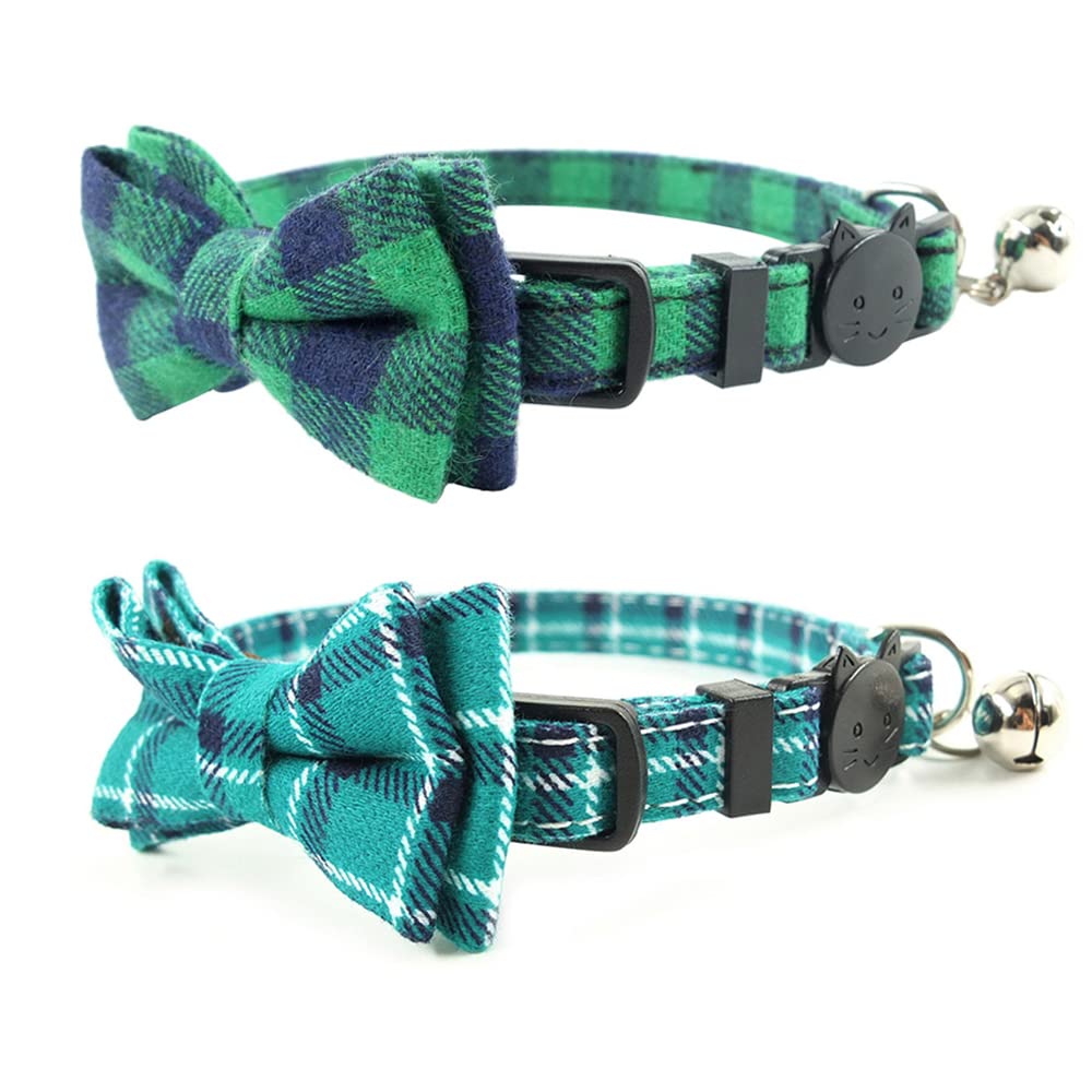 Collar Pipidog para gato con tartán y lazo ajustable, ideal para paseos.