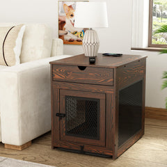Piskyet jaula para perro, vista frontal, estilo rústico, ideal como mueble de sala.
