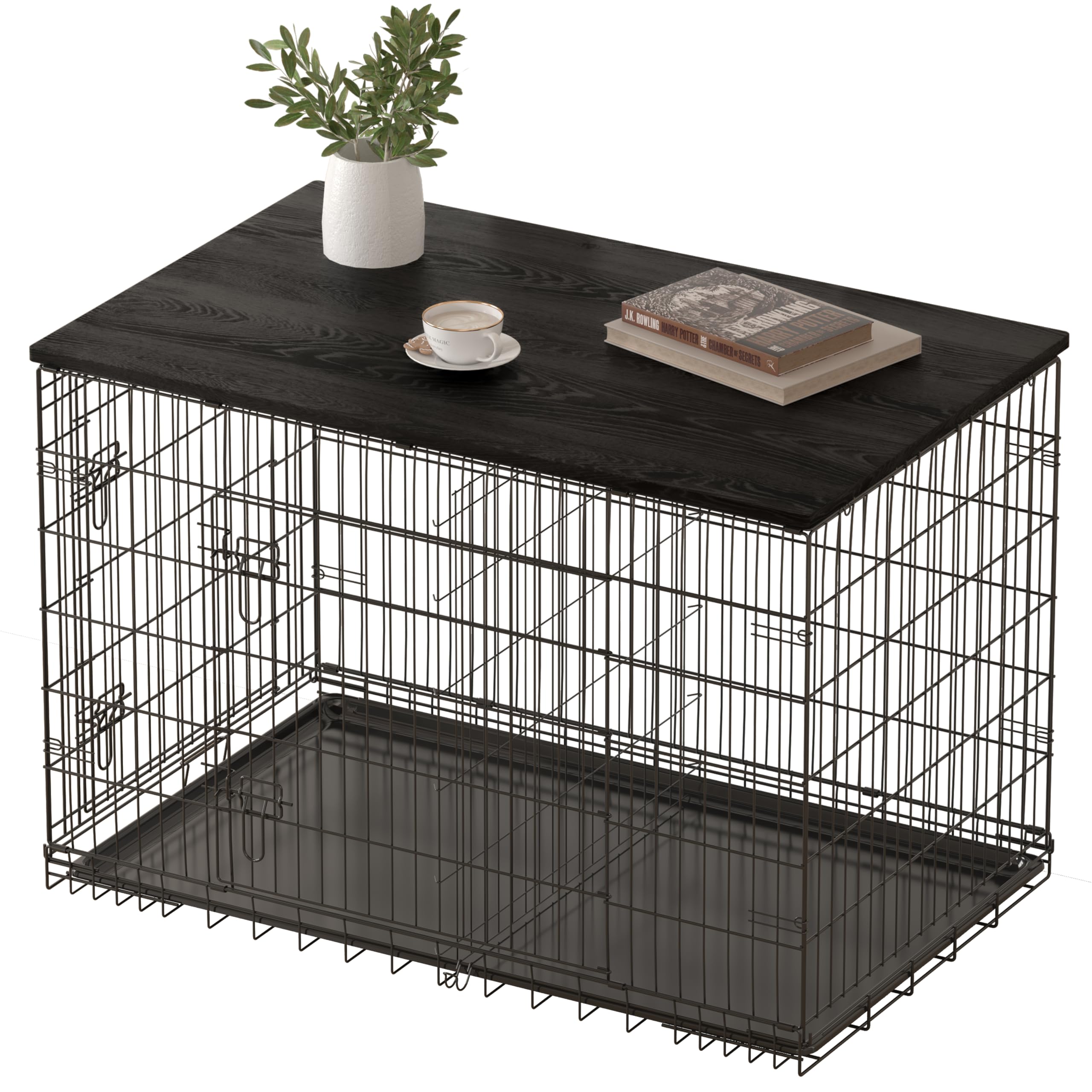 Piskyet cubre-jaula perro madera 30 pulgadas frontal, protege y decora.