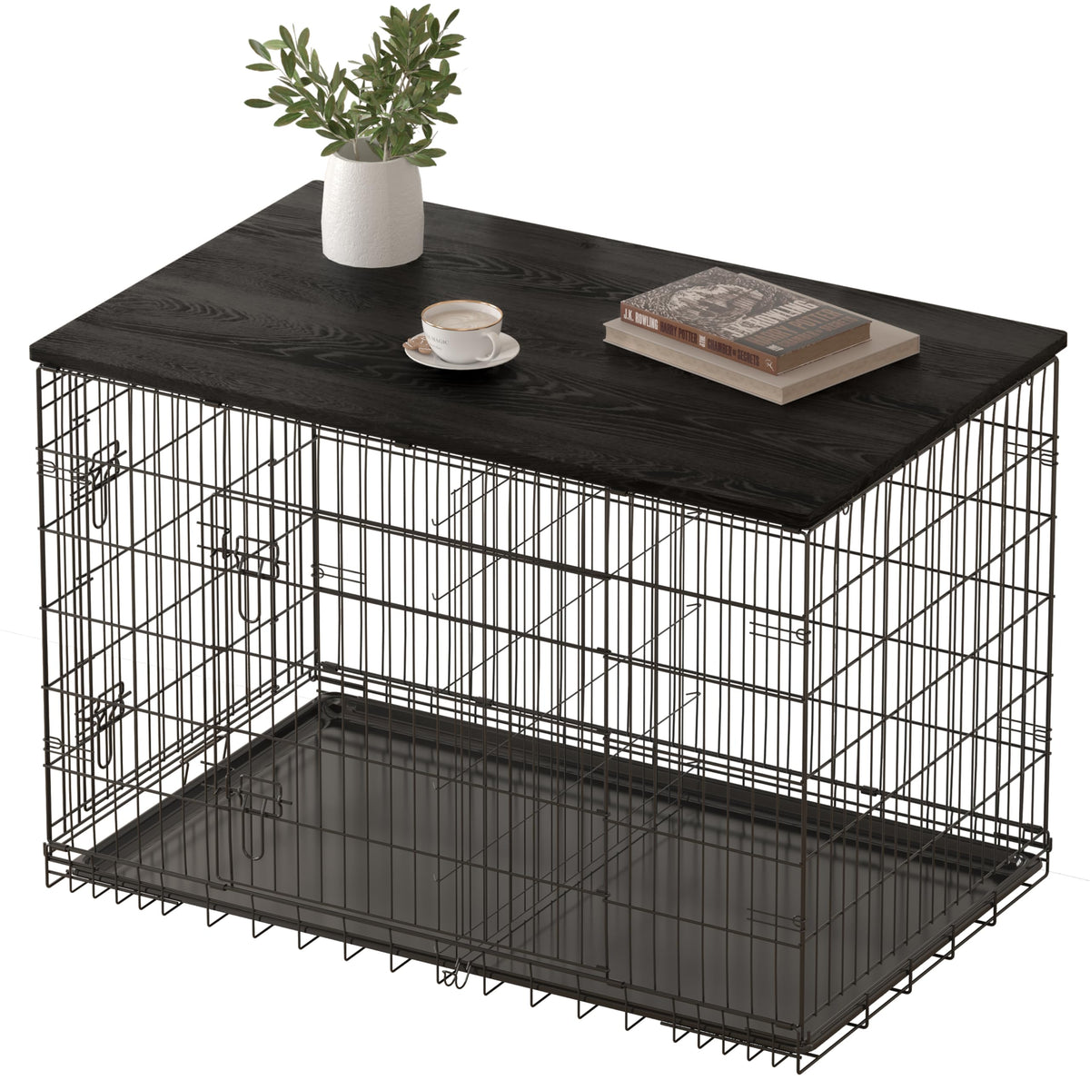 Piskyet cubre-jaula perro madera 30 pulgadas frontal, protege y decora.