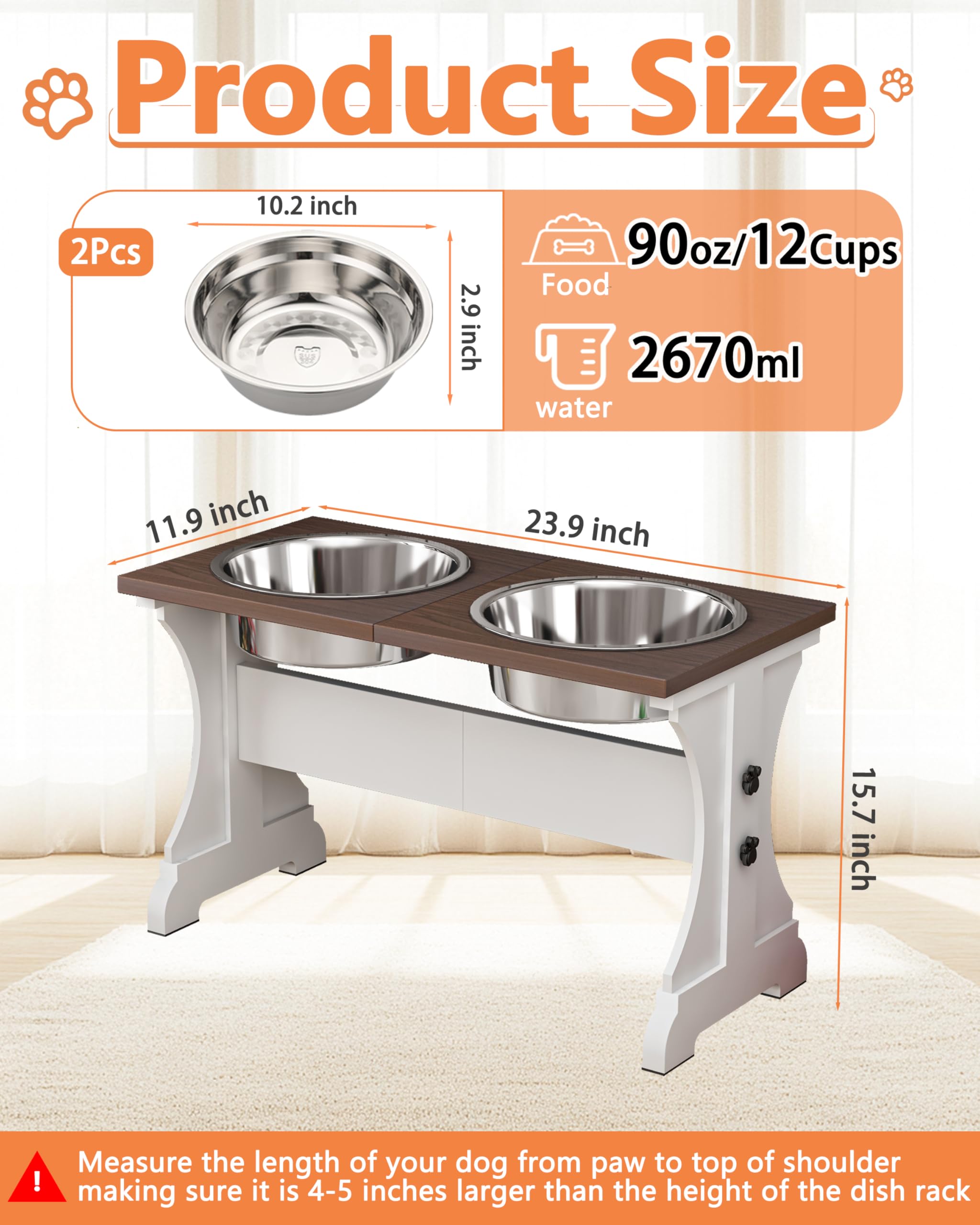 Piskyet con dos cuencos de acero inoxidable para alimentación ordenada