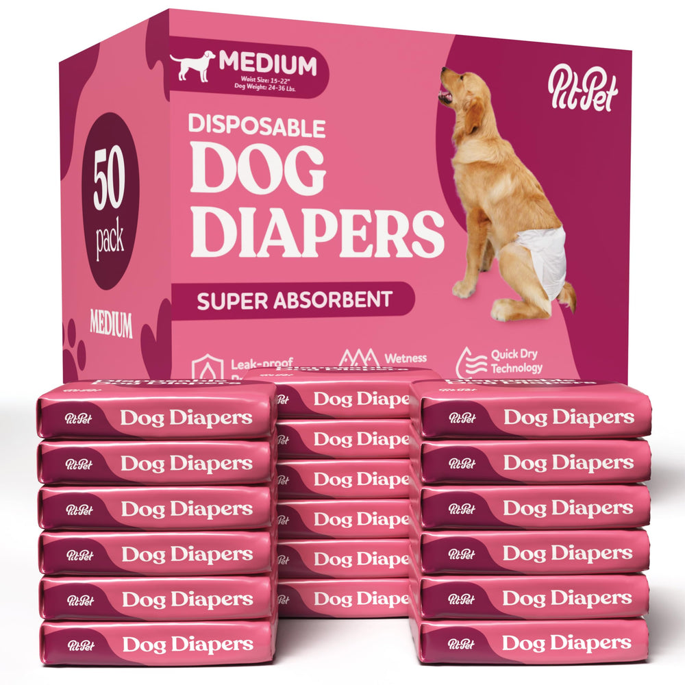 Pitpet pañales para perras 50-pack: protección durante viajes y días activos.