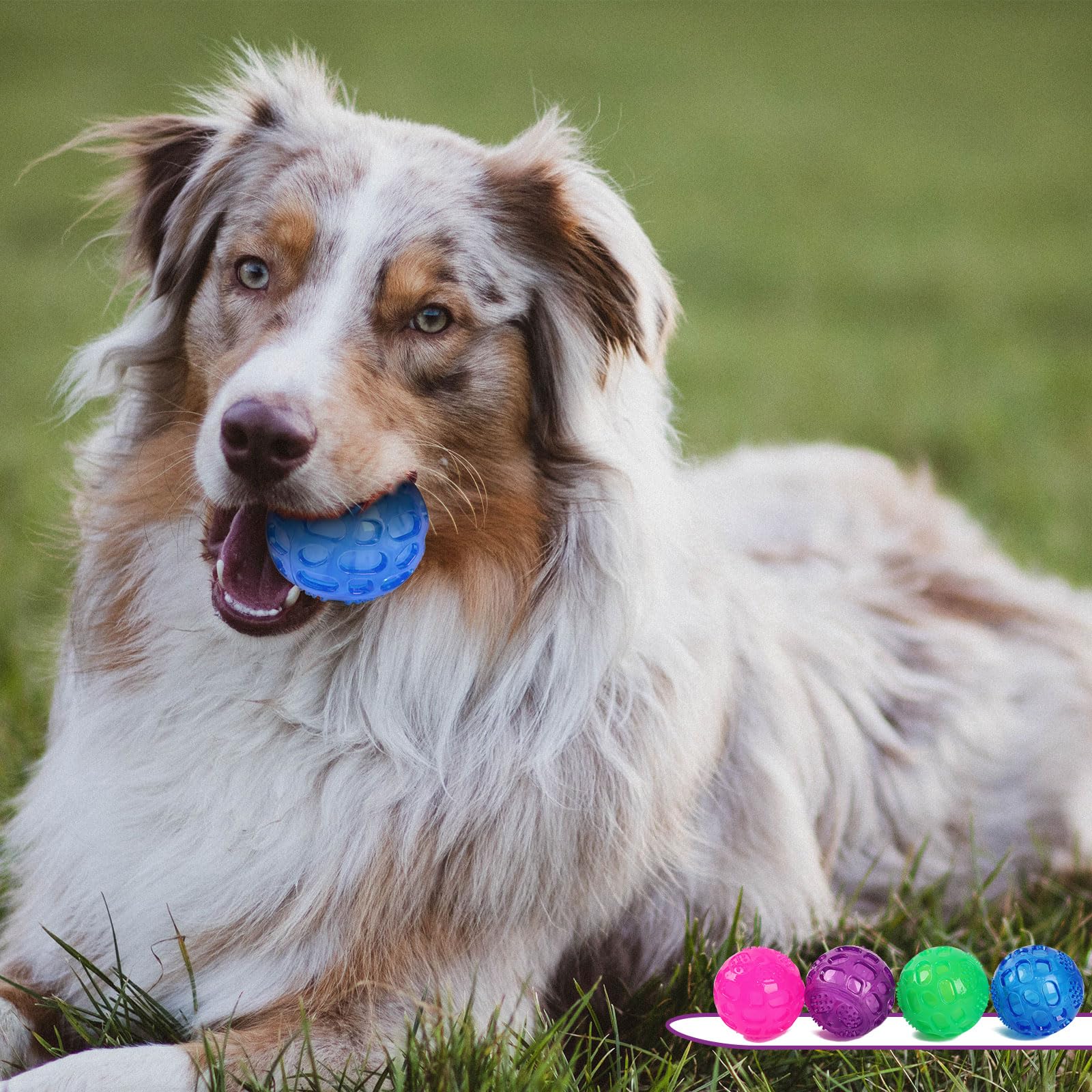 PJDH Pelota azul con chirrido para estimular el juego activo