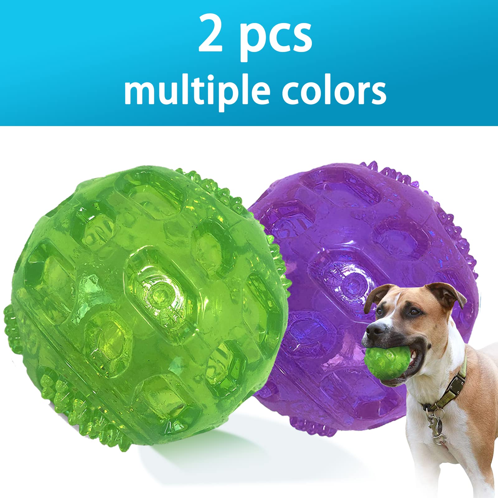 Pelota PJDH chirriante morada para juegos de búsqueda.