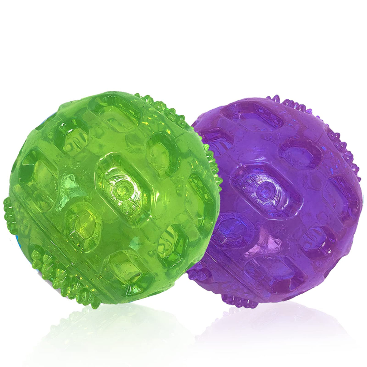 Pelota PJDH chirriante verde para estimular la actividad durante el juego.