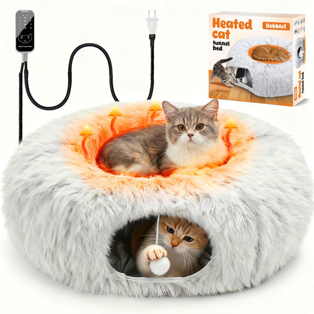 PJT Cama caliente para gatos en interior con acolchado suave para descanso seguro.