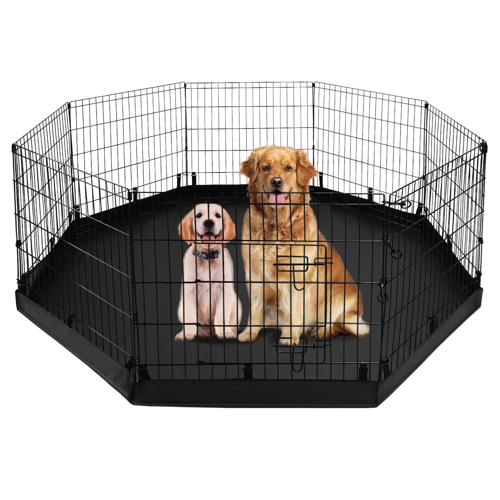 PJYuCien jaula para perros plegable de 8 paneles, montaje rápido.