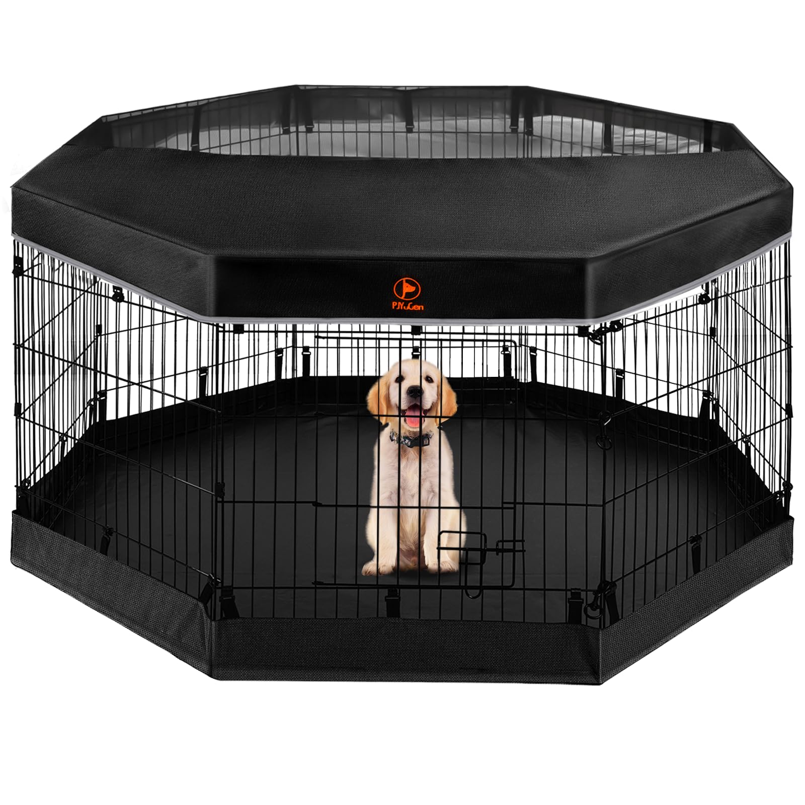 PJYuCien jaula para perros con 8 paneles, segura para mascotas.
