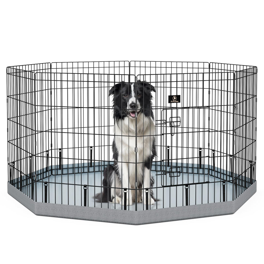 PJYuCien jaula para perros de 8 paneles plegable, ideal para interior