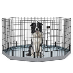 PJYuCien jaula para perros de 8 paneles plegable, ideal para interior