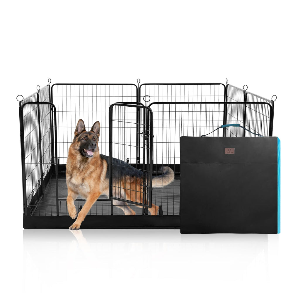 PJYuCien juego de corral para perros con 8 paneles, espacio seguro para cachorros.