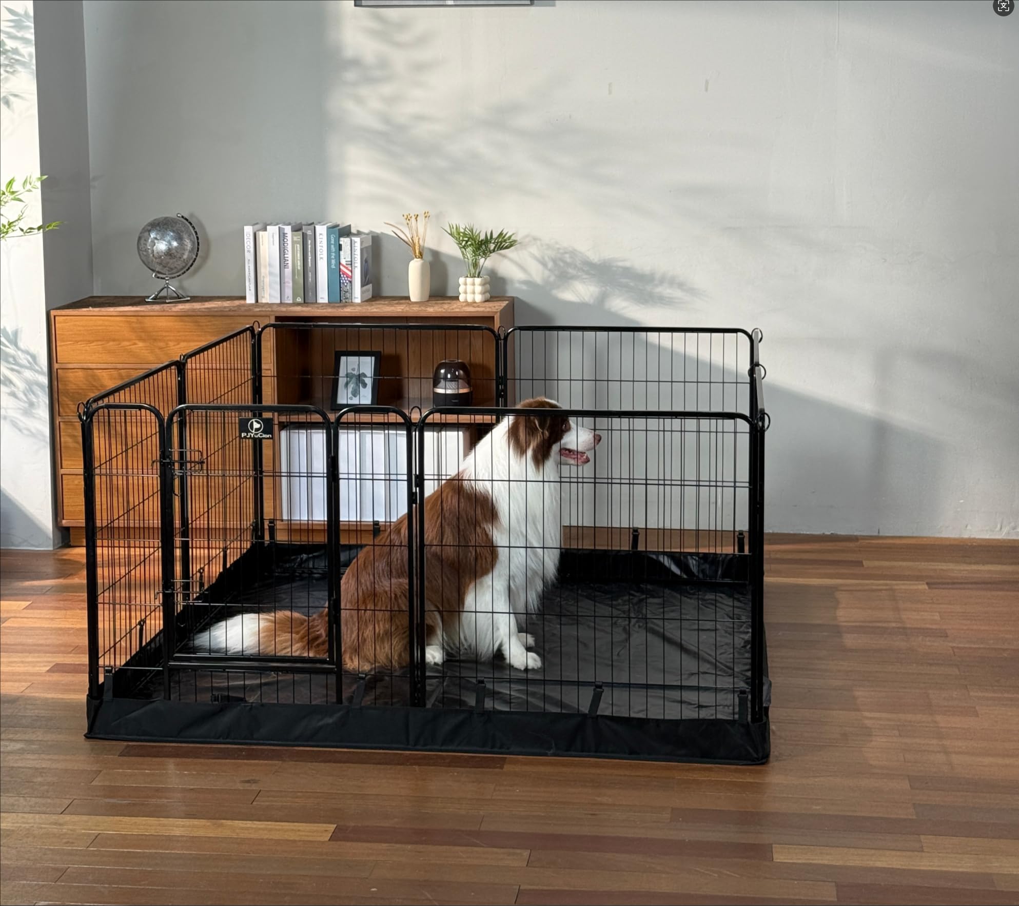 PJYuCien puerta de perro con pestillos dobles para mayor seguridad.