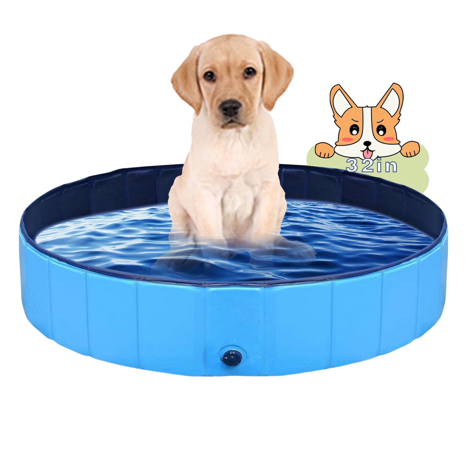 PJZP piscina para perros desplegable 80x20 cm, ideal para patios.