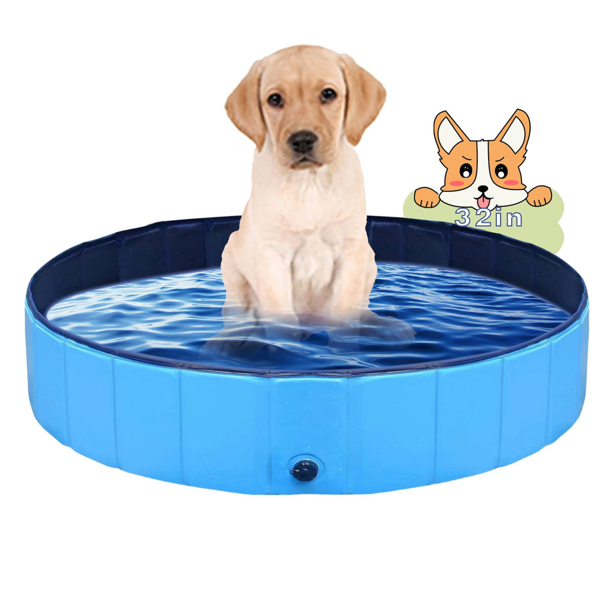 PJZP piscina para perros desplegable 80x20 cm, ideal para patios.