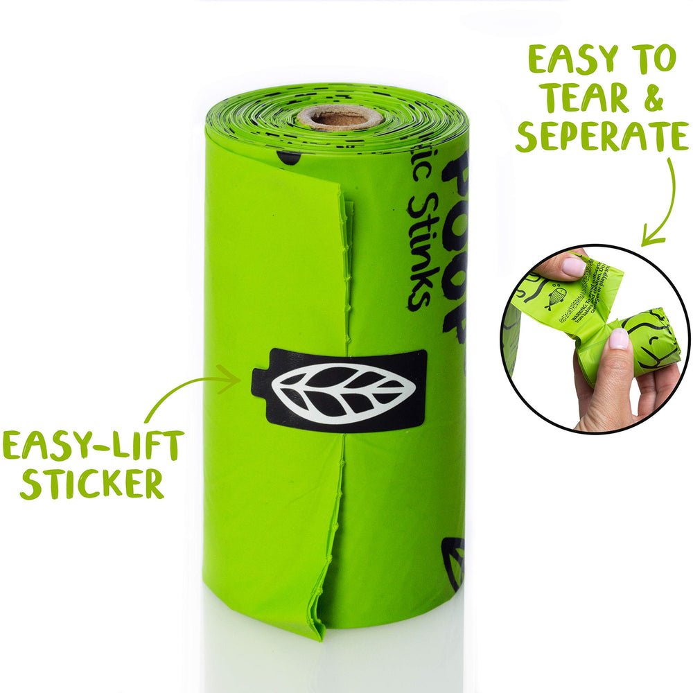 PLANET POOP rollos de recambio, bolsa resistente para uso diario.