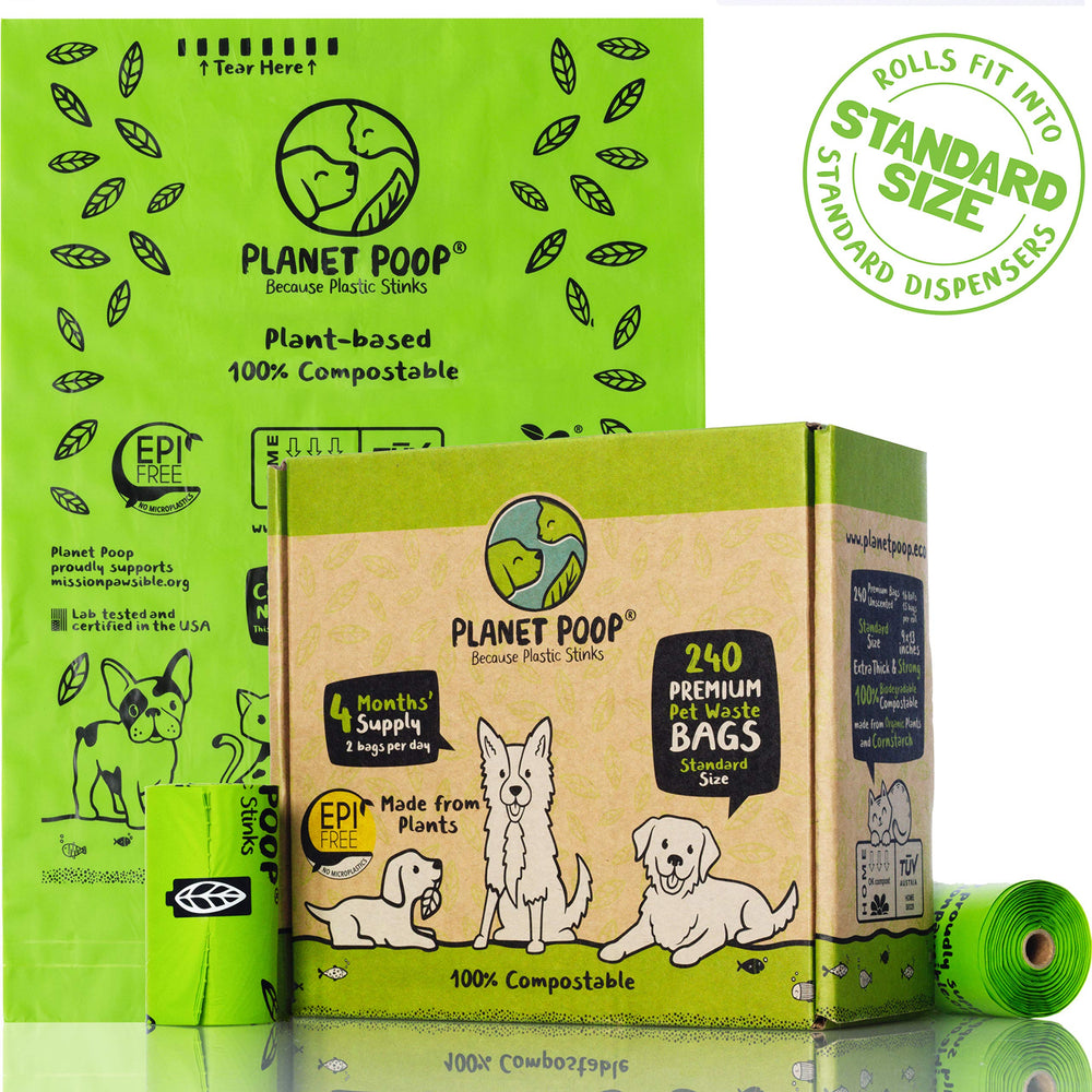 PLANET POOP cuida el planeta con bolsas no plásticas para mascotas.