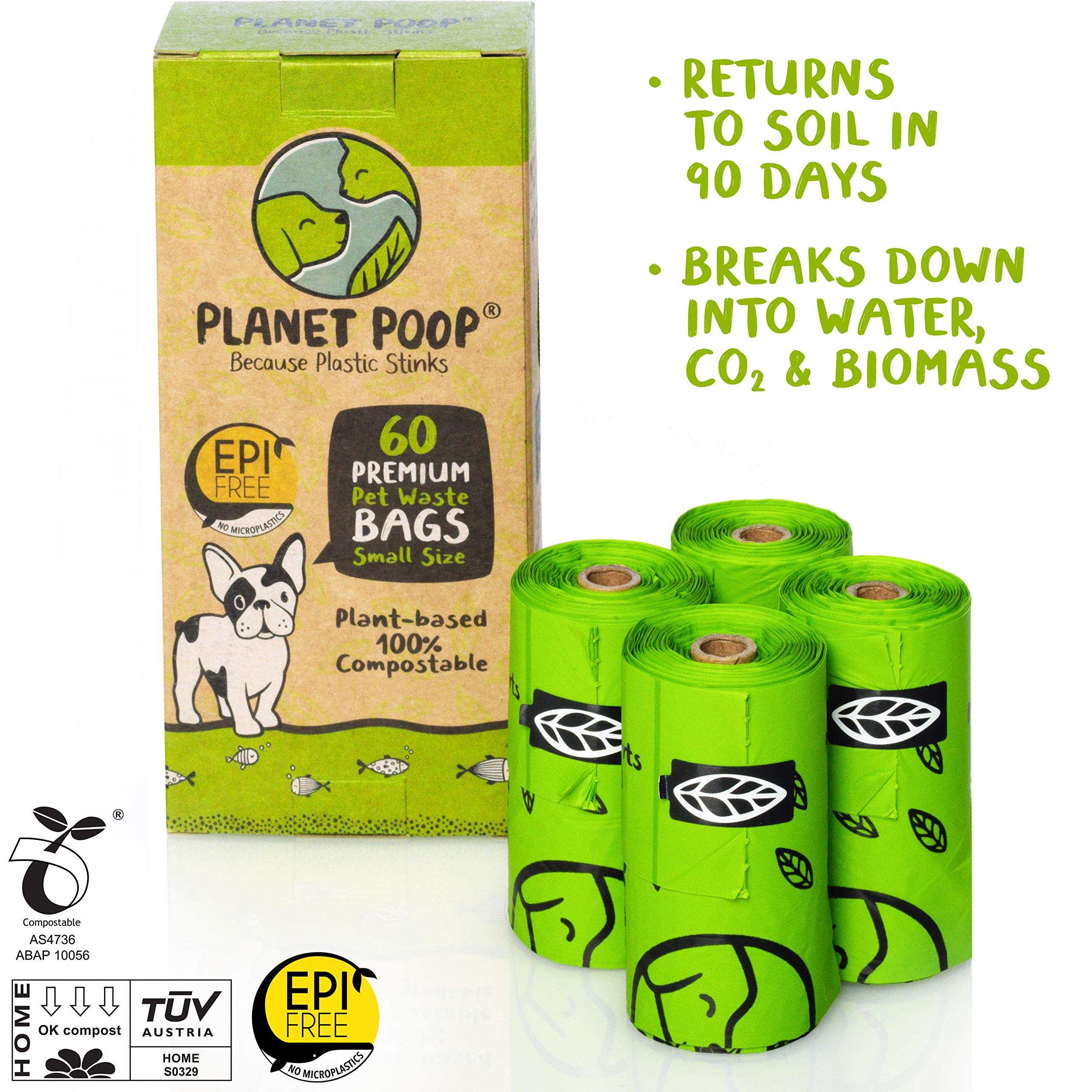 PLANET POOP bolsas sin fragancia para excrementos, uso diario seguro