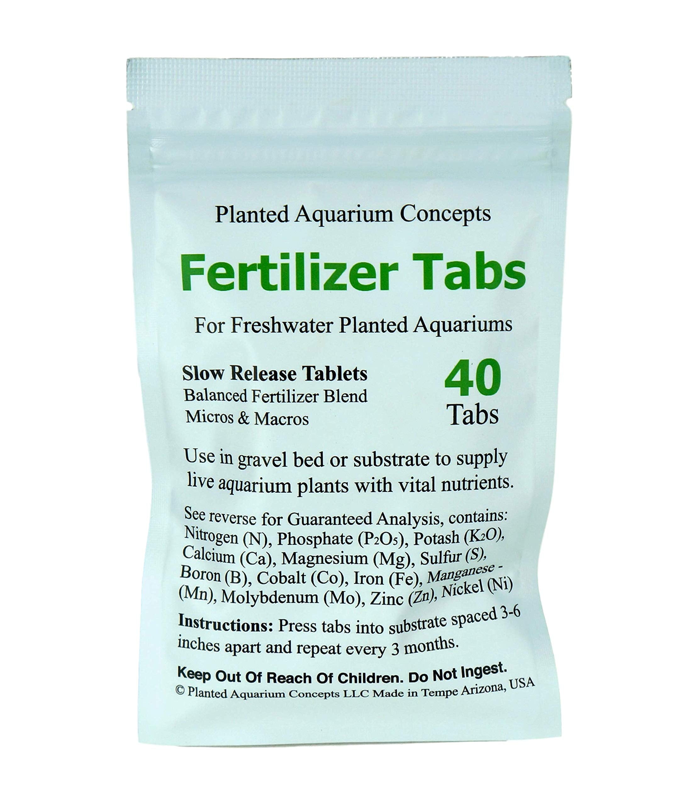 Tabletas de nutrientes en sustrato para acuario de Planted Aquarium Concepts, resultados visibles.