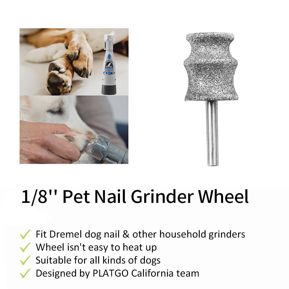 PLATGO diamante: rueda de lijado para uñas de perros, acabado limpio y uniforme.