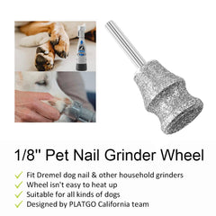 PLATGO pieza rotatoria de diamante, cuidado de uñas de perros.