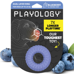 Playology Anillo Doble Capa, opción masticable segura para perros pequeños.