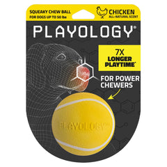 Bola chirriante masticable de Playology para perros, ideal para juego activo