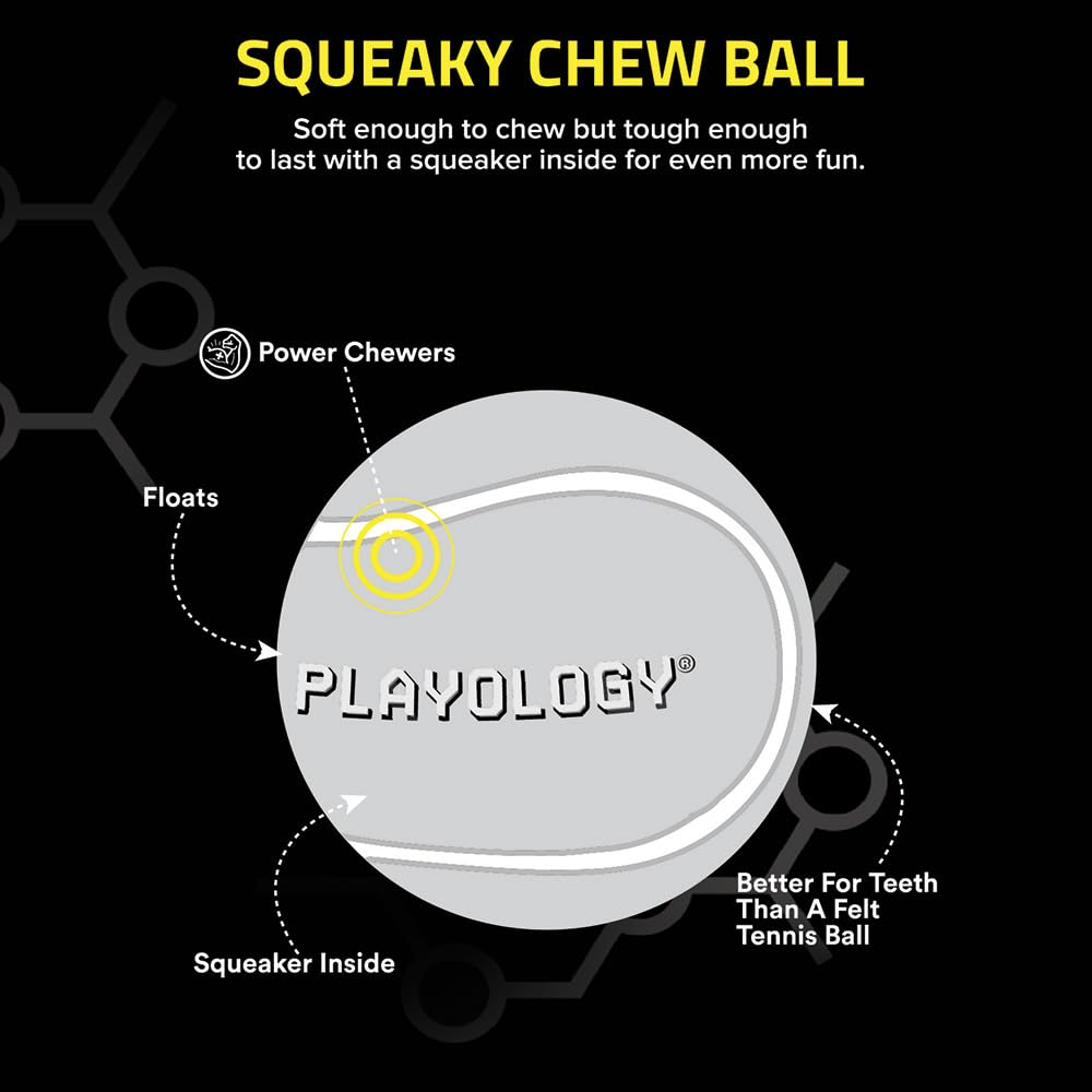Bola de tamaño medio de Playology, adecuada para perros de hasta 23 kg
