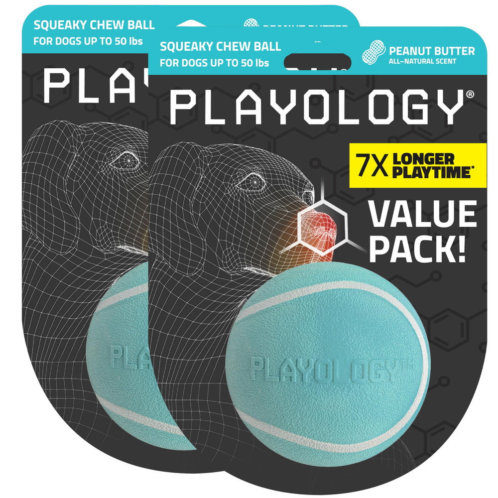 Playology bola mordedora con sonido para perros, entretenimiento prolongado en casa.