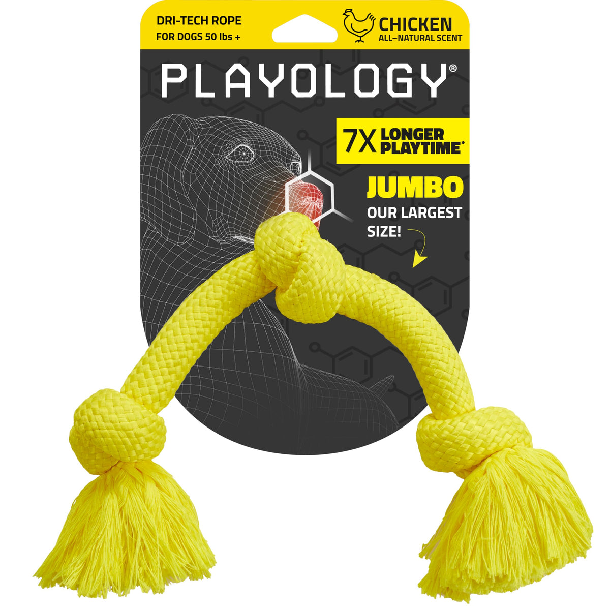 Playology cuerda-juguete-perro: resistente y estimula el juego gracias al aroma.