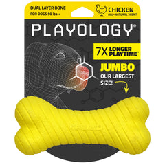 Playology: hueso de doble capa para perros grandes, duradero y masticador.