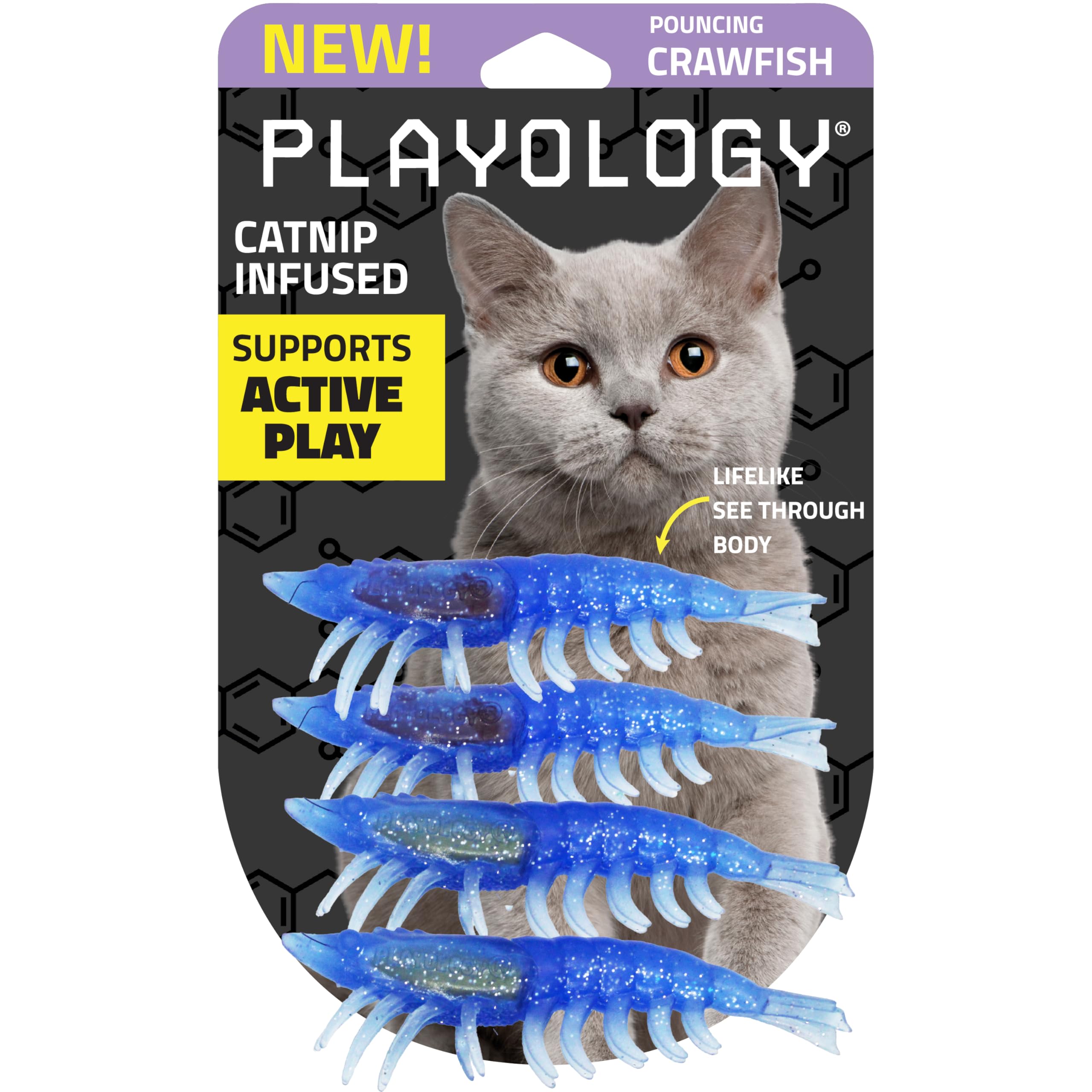Playology cangrejo-juguete 4pack, textura realista para cazar.