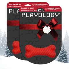 Playology hueso doble capa masticable para perros de mordida intensa