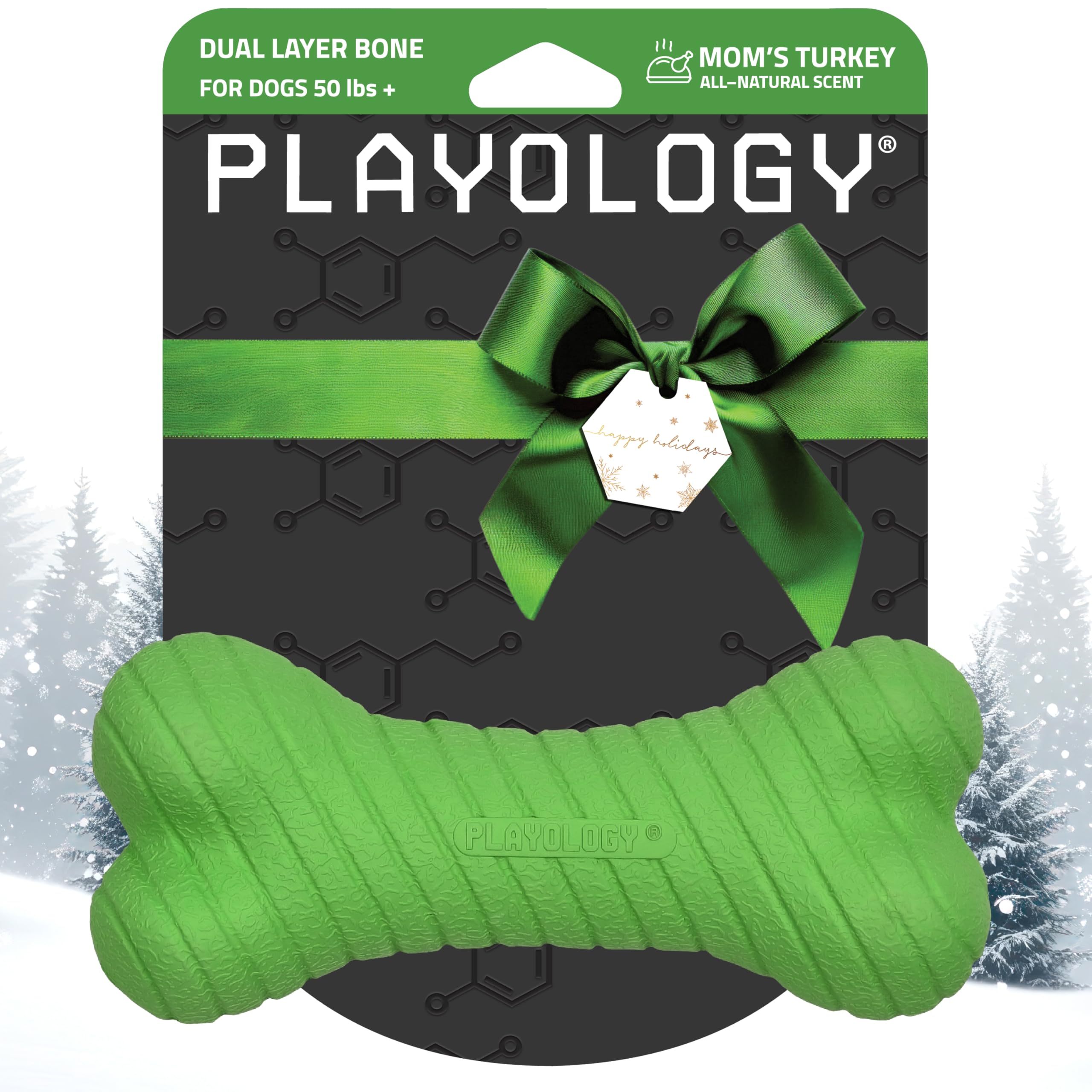 Playology hueso doble capa jumbo con aroma natural para masticar más tiempo.