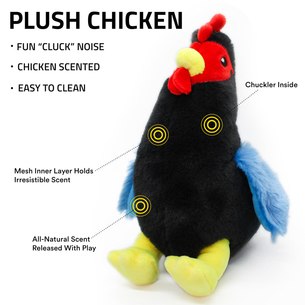 Playology Juguete gallina con sonido cloqueo para estimular juego y curiosidad.