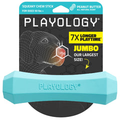 Playology Mordedor chillido jumbo maní mantequilla: mordida divertida para perros grandes.