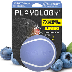 Pelota masticable chirriante de Playology, gran tamaño, perfecta para lanzamientos y mordisqueos.