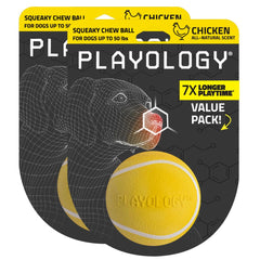 Playology: pelota masticable con chirrido que flota para perros, ideal para juego al aire libre.