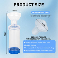 plceo Cat Inhaler Spacer mascara grande ofrece ajuste comodo para gatos