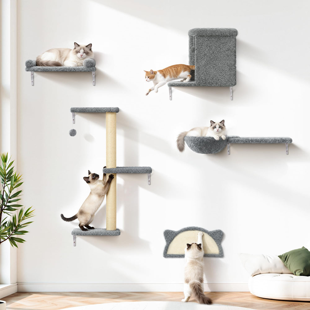 PLEKER estantería pared gato, asiento cómodo para descanso seguro.