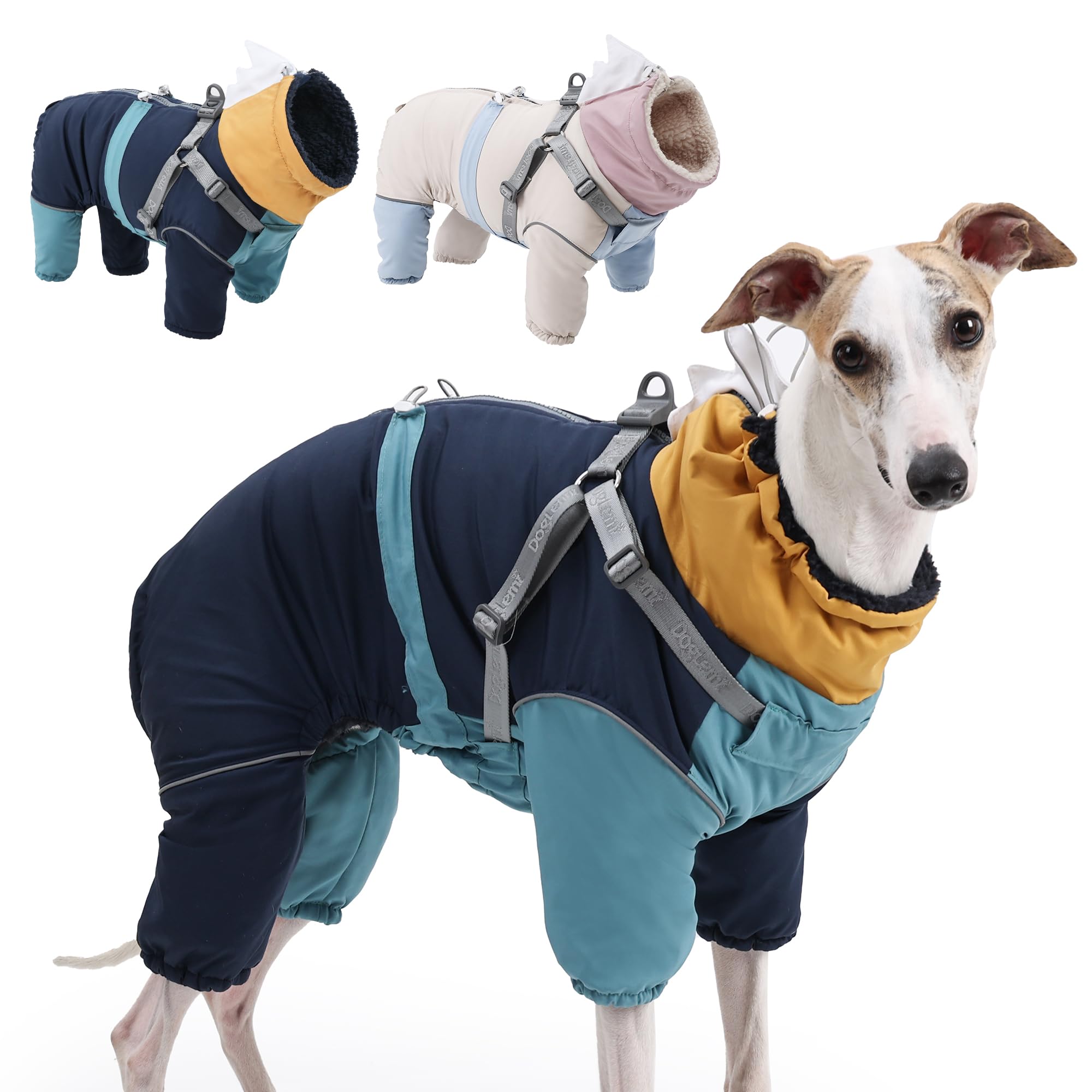 PlentiVive chubasquero para perro con arnés integrado, paseos seguros en invierno