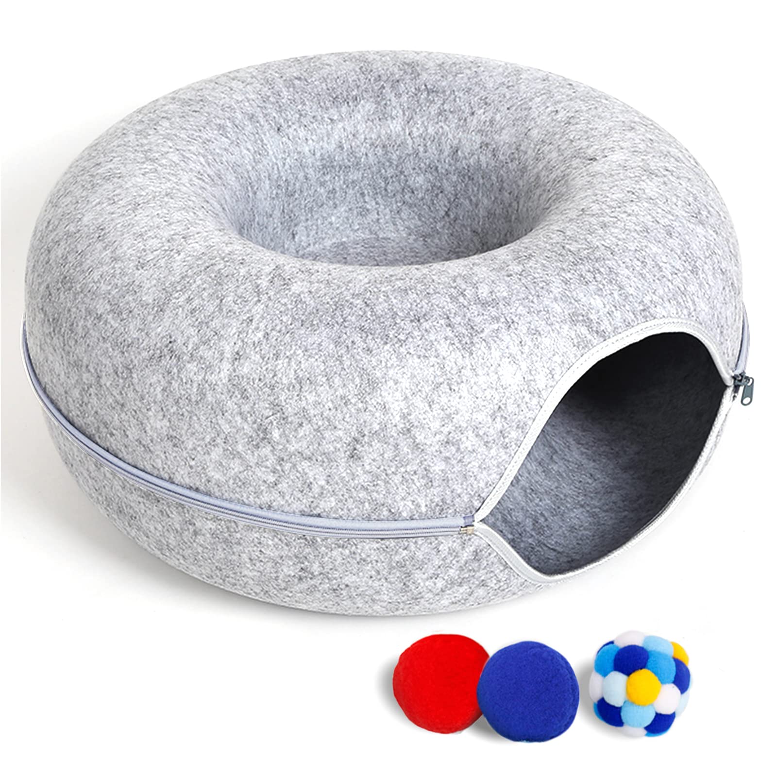 PLIISLUP cama-tunel-gato interior, cómodo y espacioso para juego y descanso.