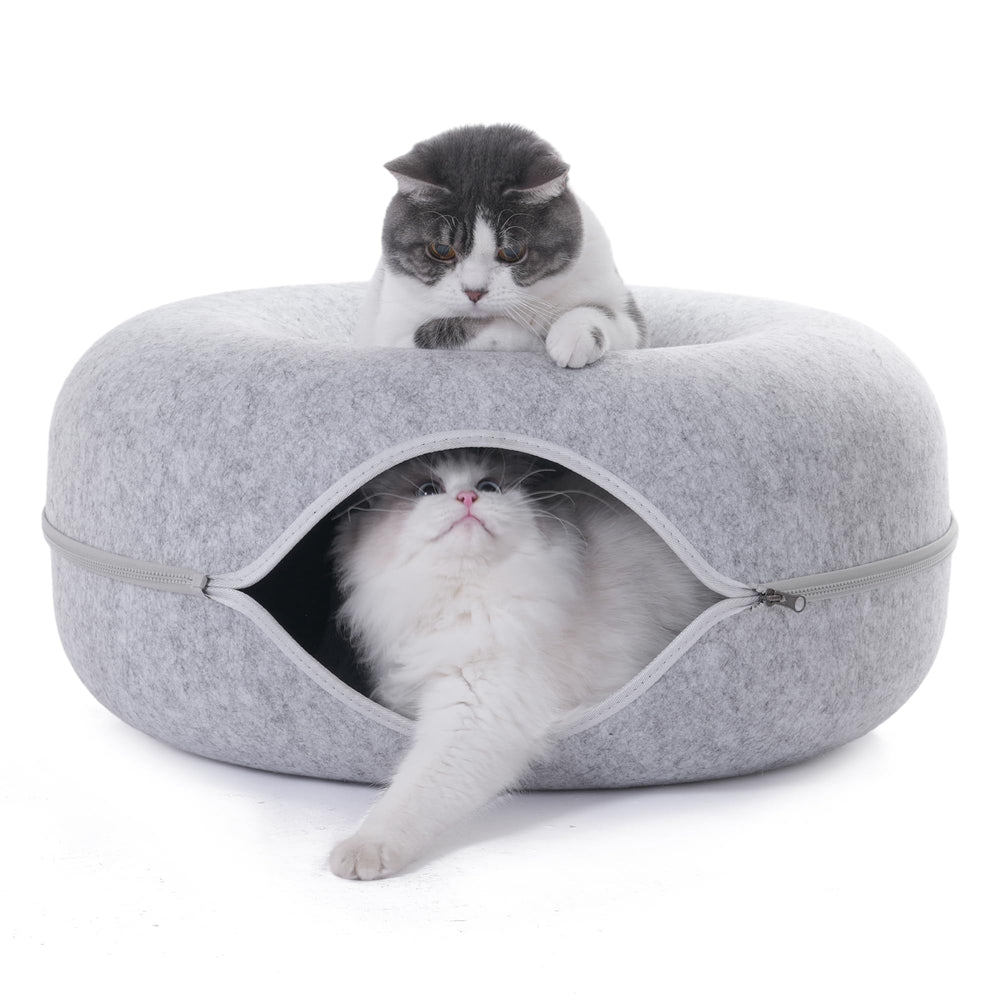 PLIISLUP tunel-gato con-juguetes-3, estimula instintos de juego y caza.