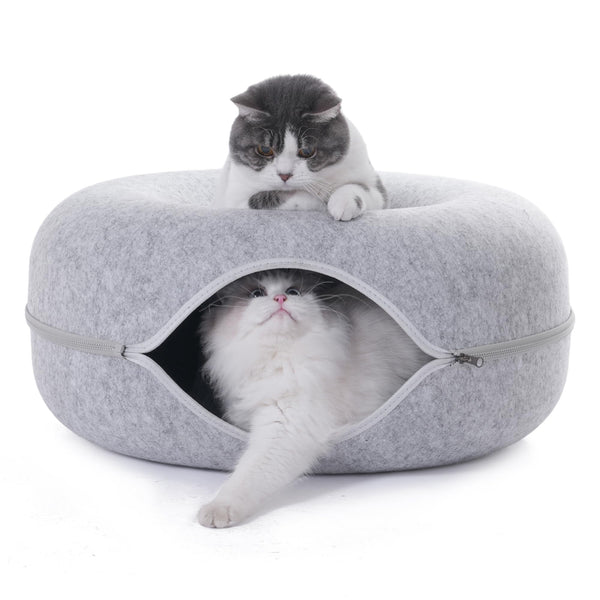 PLIISLUP tunel-gato con-juguetes-3, estimula instintos de juego y caza.